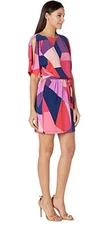 Trina Turk Bernice Mini Dress in Teaberry Colorful Geometric $148 Size Large