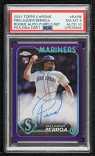 2024 Topps Chrome Rookie Purple Refractor /250 Prelander Berroa PSA 8 Auto 0ll2