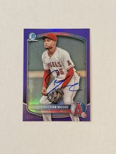 2025 Bowman Chrome Christian Moore IP AUTO AUTOGRAPH Purple /250 BCP-107 Angels