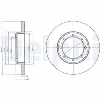 2X Bremsscheibe Delphi BG4344 FüR Movano Renault X62 Master NV400 Opel X62B Cdti