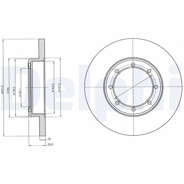 2X Bremsscheibe Delphi BG4344 FüR Movano Renault X62 Master NV400 Opel X62B Cdti-image