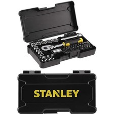 Stanley Compact 1/4' 72 Tooth Ratchet And Socket Set STMT82672-0 37 Pieces NEW