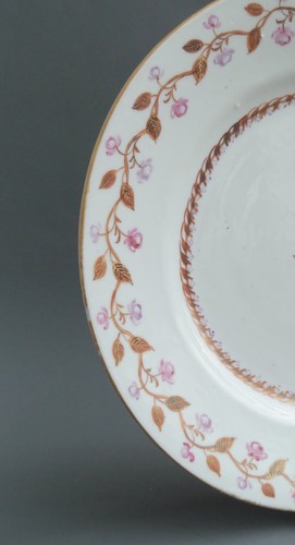 Assiette-Famille rose- Qianlong/Jiaqing -Compagnie des Indes-Chine-XVIIIe/XIXe - Photo 6 sur 13