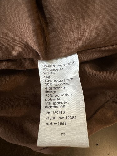 Naked Wardrobe Women’s Halter Crop Top Medium Drip Crossover Brown Cropped Sexy - Picture 5 of 8