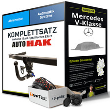 Für MERCEDES V-Klasse W447 Anhängerkupplung abnehmbar +eSatz 13pol 24- NEU