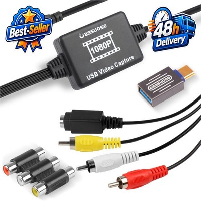 Oassuose VHS to Digital Converter | 1080P Video Capture Card