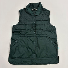 Woolrich Women's Green Button Up Puffer Vest Size M