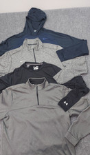 Lot 4 NIKE UNDER ARMOUR Pullover Shirt Mens XL Black Gray Athletic Golf 1/4 Zip
