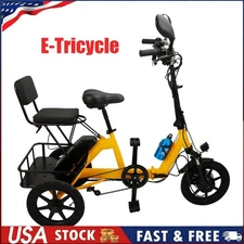 48V 350W Three Wheel Electric Folding Trike for Adults 3 Wheel E-Tricycle