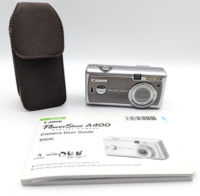Canon PowerShot A400 3.2MP Digital Camera Silver with Case and