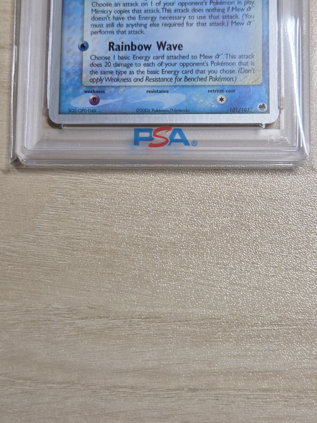 Pokemon Mew Gold Star 2008 World Championships Empotech Deck Promo #101 PSA 9 view 10