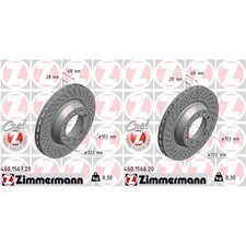 2x ZIMMERMANN BREMSSCHEIBEN 322mm HINTEN passend für PORSCHE 911 993 Turbo GT2