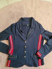 Damen Jacke Kurz Blau/Rot Knöpfe Nieten Stra...