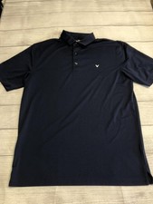 Callaway Polo Shirt Mens Medium Blue Opti-Dri Golf Performance Stretch