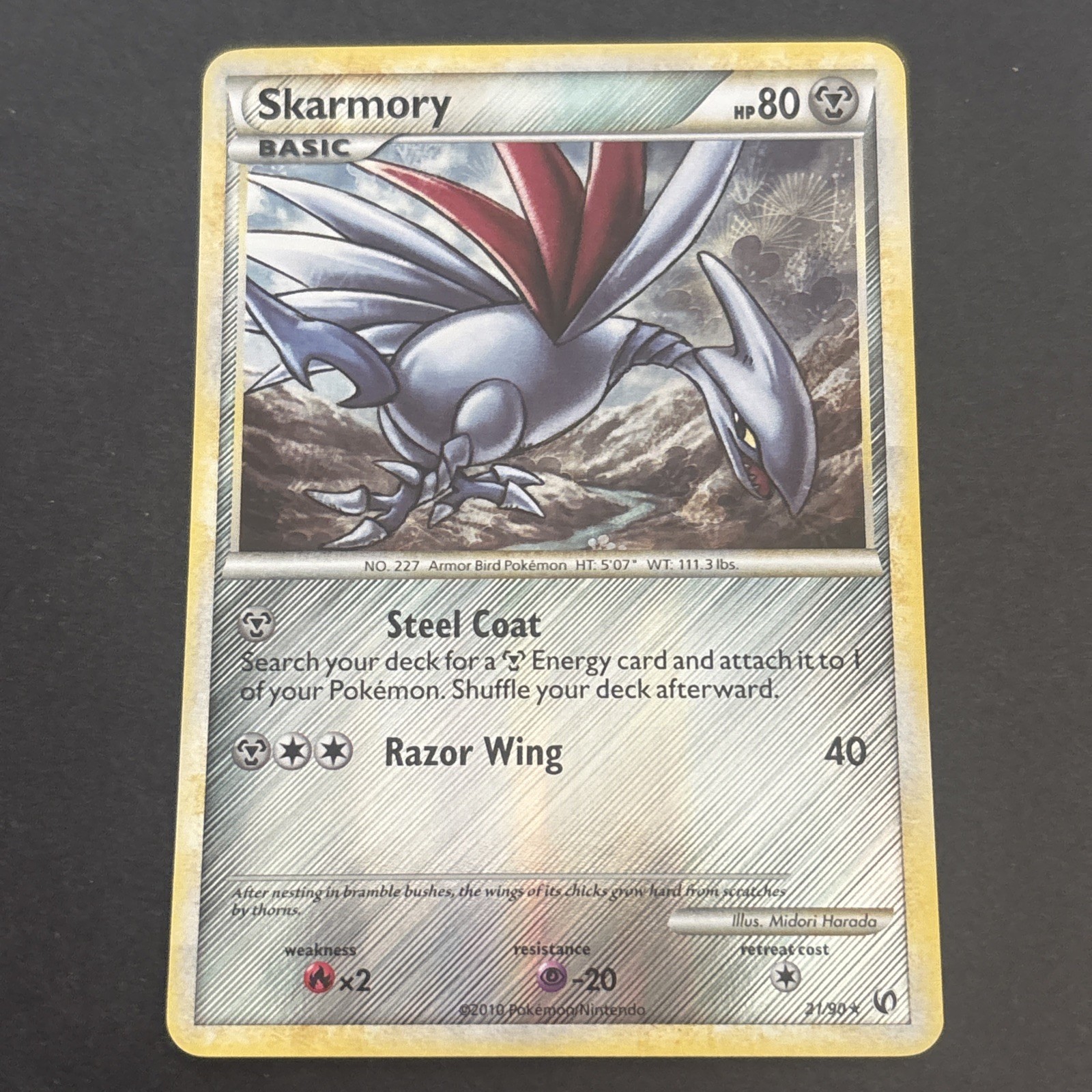 Skarmory Undaunted 21/90 Reverse Holo HGSS Pokémon TCG 2010