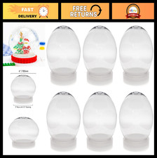 DIY Snow Globe Kit - 6 Pack 4" Clear Plastic Water Globes with Screw Off Cap - C