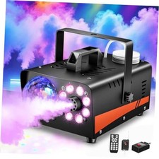 W Fog Machine, Halloween Smoke Machine Fog, 6000CFM with 13-Color LED 1200