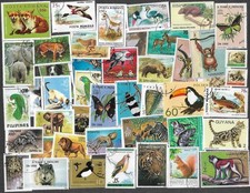 ANIMALS NATURE   ON STAMPS 100 ALL DIFFERENT   COLLECTION  27/3/26