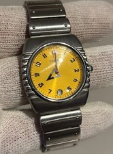 Seiko Yellow Dial W/ Date Quartz Watch 7N32-0B20 Very Rare From 1977 Working NB