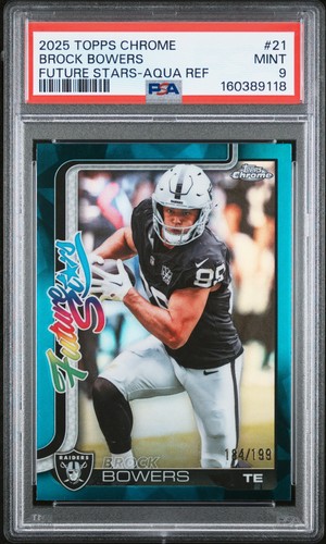 2025 Topps Chrome Brock Bowers Aqua Refractor (PSA 9)