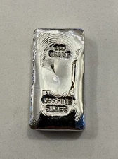 100 Gram Hand Poured .999 Fine Silver Bullion Ripple Bar