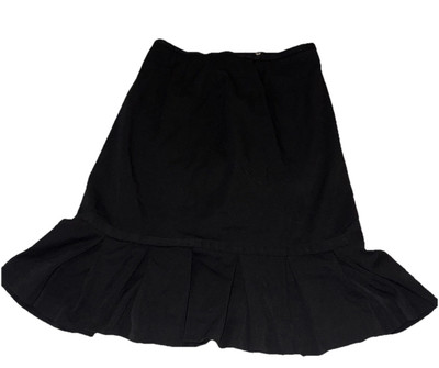 Valerie Stevens Petite 6P Black Pencil Skirt With Pleated Bottom