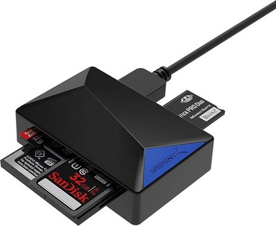 SABRENT Kartenleser USB 3.2 Gen1 4in1 SD Micro SD CF MMC Memory Stick PC