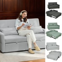 2 Seater Sofa Bed with Pull Out Bed, Convertible Loveseat Settee