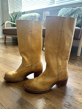 VTG Frye Campus 14L Leather Boots Banana Women's 8.5 ROUND TOE Made in USA