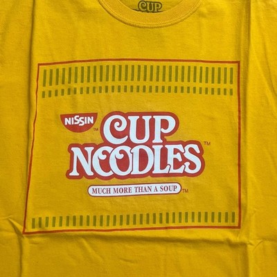 Authentic Nissin Cup Noodles Much More Than A Soup Ramen Yellow T Shirt MEDIUM