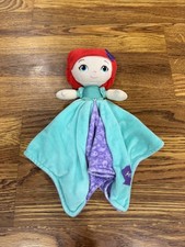 Disney Baby Ariel Plush Lovey Security Blanket Green Purple Little Mermaid