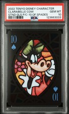 2022 TENYO DISNEY CHARACTER STAINED GLASS PLAYING CARDS CLARABELLE COW PSA 10