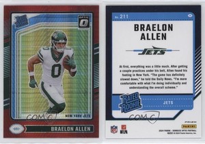 2024 Panini Donruss Optic Rated Red Hyper Prizm Braelon Allen #211 Rookie RC