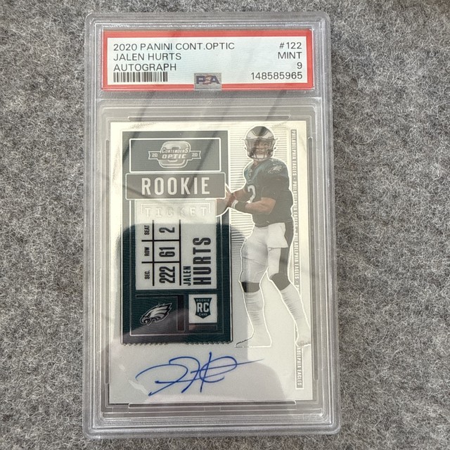 Jalen Hurts 2020 Panini Contenders Optic #122 RC Rookie Auto PSA 9