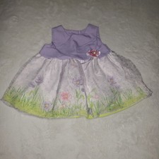 Vintage Youngland Dress Up Baby Girls 6-9 Months Flower Grass Dress Violet