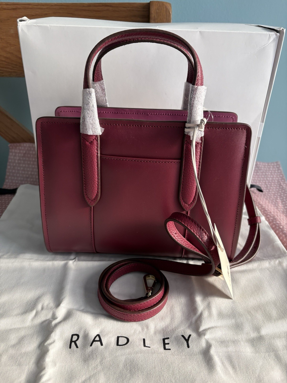 Radley Liverpool Lane Bloom Small Leather Multiway Bag Merlot RRP £219 BNWT image 2