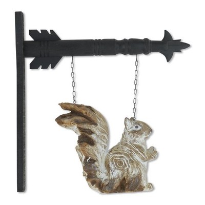 White Washed Sitting Squirrel Arrow Replacement Sign by K&K Interiors