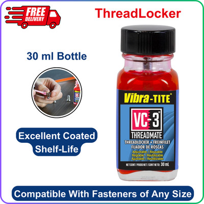 Vibra-Tite VC-3 Threadmate, 30 Ml Bottle With Brush Cap Applicator, Adjustable