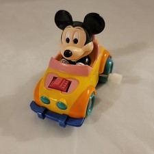 Disney Mickey Mouse Yellow Racer Car Windup Toy