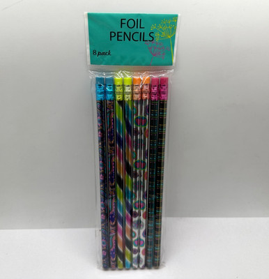 Multicolor No 2 Foil Pencils 8ct NEW