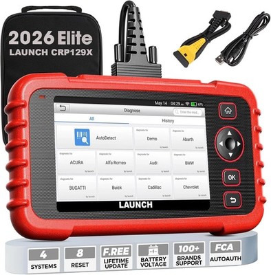 LAUNCH Diagnosegerät CRP129X OBD2 Scanner 4-Steuergeräte + 8 Service Funktionen