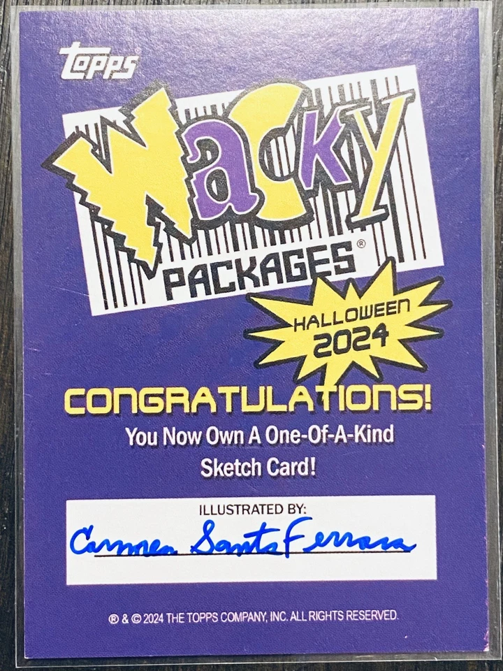 Wacky Packages Halloween 2024 FRIGHT CASTLE Sketch Carmen SantaFerrara 1/1 Foto 2 de 2
