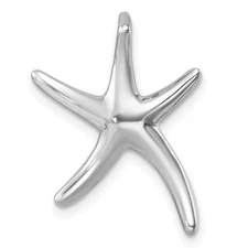 Sterling Silver Rhodium-Plated Sea Star Chain Slide Pendant