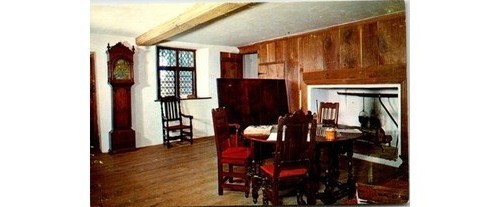 70s PA Brinton 1704 House Postcard Chandlee Clock Scene Chester County