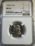 1950-D Silver Washington Quarter NGC MS62 Some Lite Tone On Edges Denver Washington