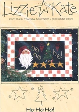 Lizzie Kate HO HO HO! Cross Stitch Pattern Only ~ Santa Claus / Christmas tree