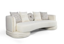 Designer Couch Polstersofa Dreisitzer Lounge 3er-Sofa Polstersofa 265cm Beige