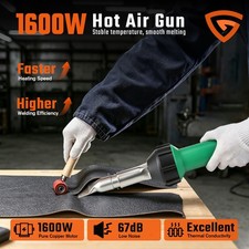 Hot Air Plastic Welder 1600W PVC TPO Vinyl Heat Gun Torch & 9 Accessories