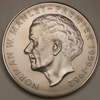 JAMAICA 5 Dollars 1974 FM Matte Copper Nickel Norman W. Manley aUNC 17