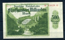 Reichsbahndirektion  Karlsruhe 500 Milliarden Mark Notgeld ..............2/31500